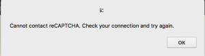 Что означает надпись Не удается связаться с сервисом reCAPTCHA?