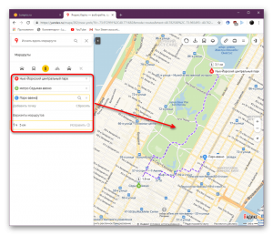 Как на яндекс картах увидеть все маршруты, проходящие через точку на карте?