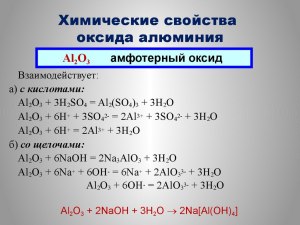 Какие интересные реакции можно провести с оксидом алюминия (см.)?