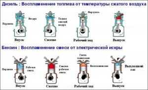 Чем отличается дизельный двигатель от бензинового?