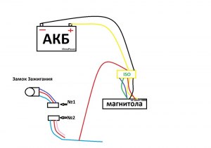 Как подключить магнитолу к замку зажигания?