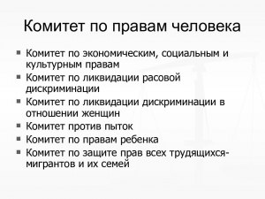 Что представляет собой Комитет по правам человека?