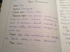 Воронкова "Катин подарок", читательский дневник как заполнить? Анализ?