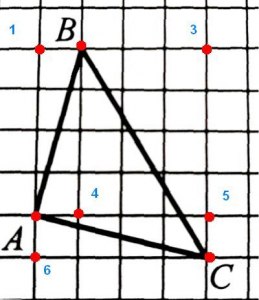 Как решить: на клетч. бумаге с разм. клетки 1×1 точки А, B, C и D в узлах?