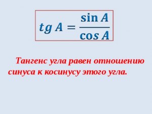 Как называется отношение синуса к косинусу?