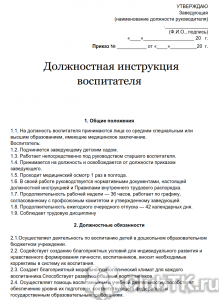 Какие обязательные документы заполняет воспитатель в детском саду?