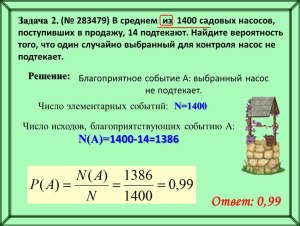 Как решить: В среднем из 1400 садовых насосов 14 подтекает?