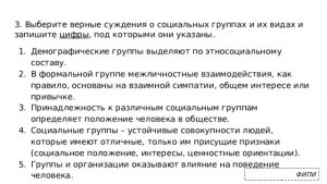 ЕГЭ Обществознание, Какие суждения о социальных группах являются верными?