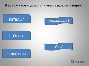 ВключИшь, убыстрИть, шАрфами, лекторОв, сливОвый. Где верная ударная буква?